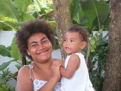 Fiji mother with child
